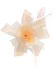 Rose Floral And Feather Fascinator With Hair Clip