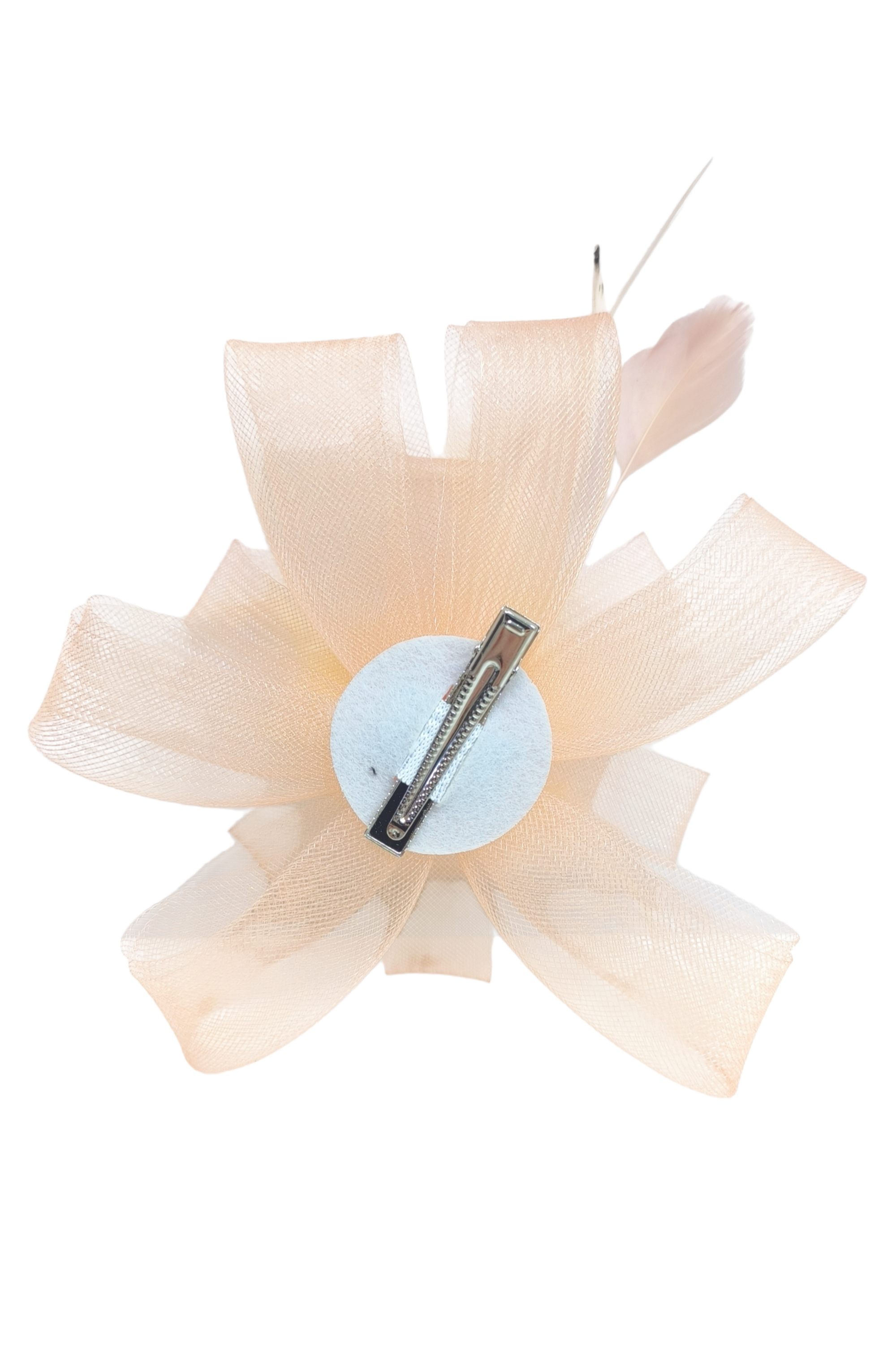 Rose Floral And Feather Fascinator With Hair Clip