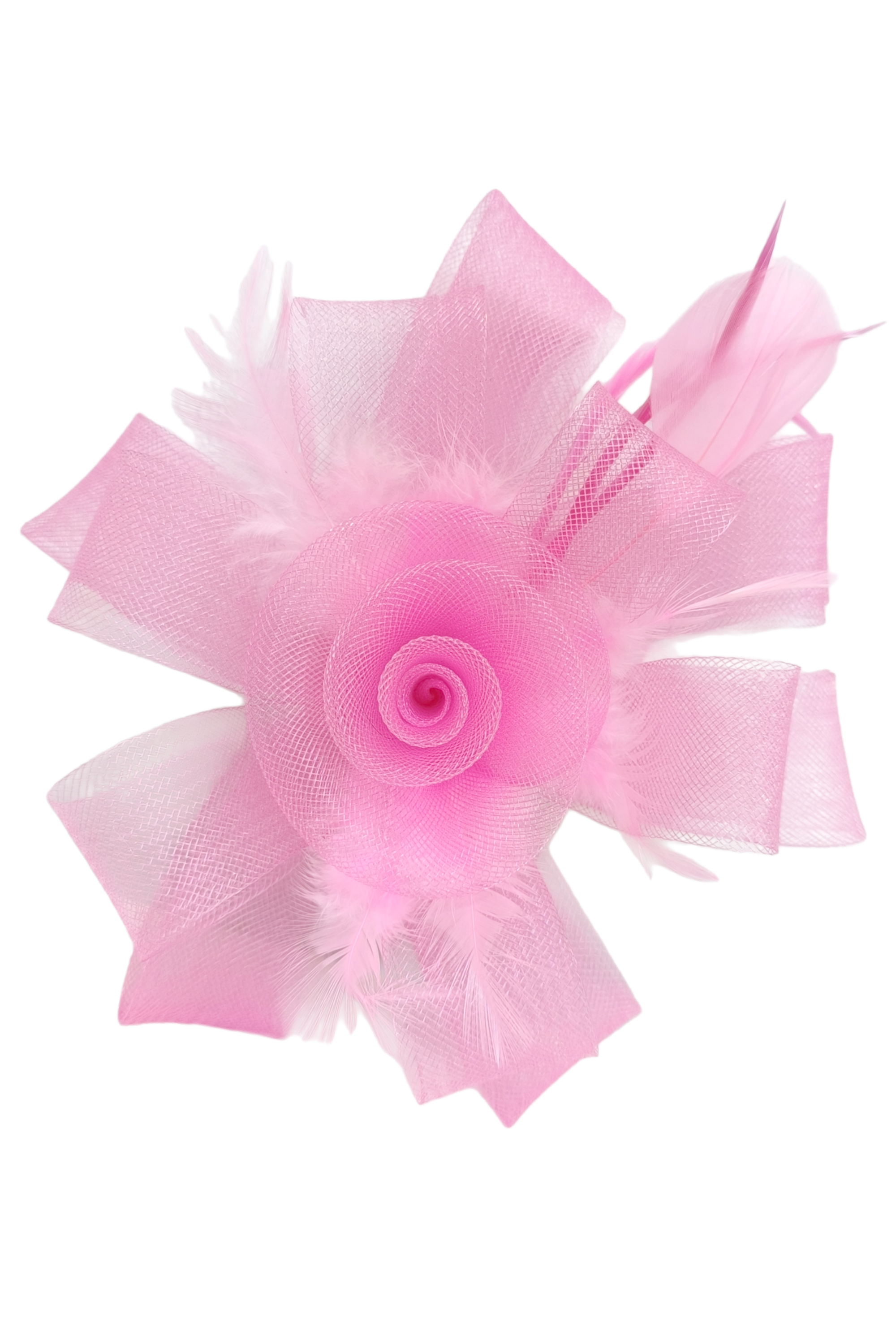 Rose Floral And Feather Fascinator With Hair Clip