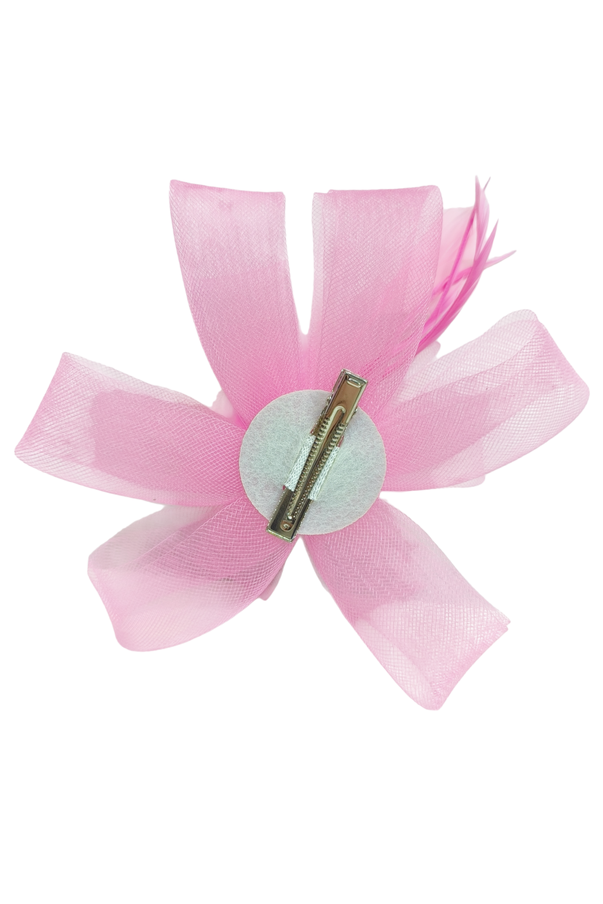 Rose Floral And Feather Fascinator With Hair Clip