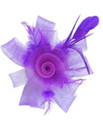 Rose Floral And Feather Fascinator With Hair Clip