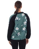 Floral print winter quilted Bomber Jacket (GREEN)