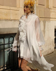 Statement Fascinator with Veil, Bow and Feather Accents