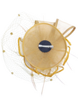 Statement Fascinator with Veil, Bow and Feather Accents