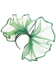 Large Wide Brim Bow Fascinator In Green