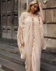 Ivory Ruffle-Trim Draped Resort Dress