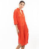 V pattern Lace kaftan dress in Orange Holiday wear collection