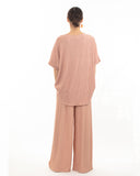 Oversized comfort stretch-jersey top and Relaxed-fit trousers in Pink