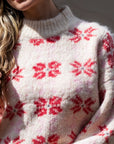 Classic & Cozy Snowflake Knit Jumper in Pink