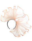 Large Wide Brim Bow Fascinator In Peach