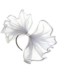 Large Wide Brim Bow Fascinator In Grey