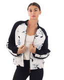 Floral print winter quilted Bomber Jacket (WHITE)