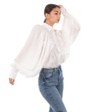 Oversized Sleeves Shirt in White color
