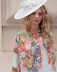 Statement Fascinator Hat With Feather Detail In White