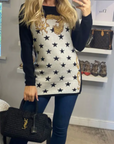 Multi  Star Geometric Print Jumper