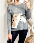 UNICORN HORSE sequin embellished Jumper