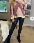 Pink metallic effect stripe design jumper