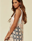 Floral Pattern Red Crochet Vest Top