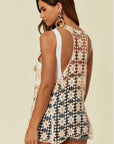 Floral Pattern Red Crochet Vest Top