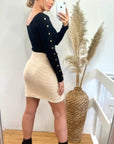 Tweed Effect Skirt in Beige