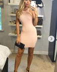 Cotton blend PETITE Bodycon Dress (PEACH)