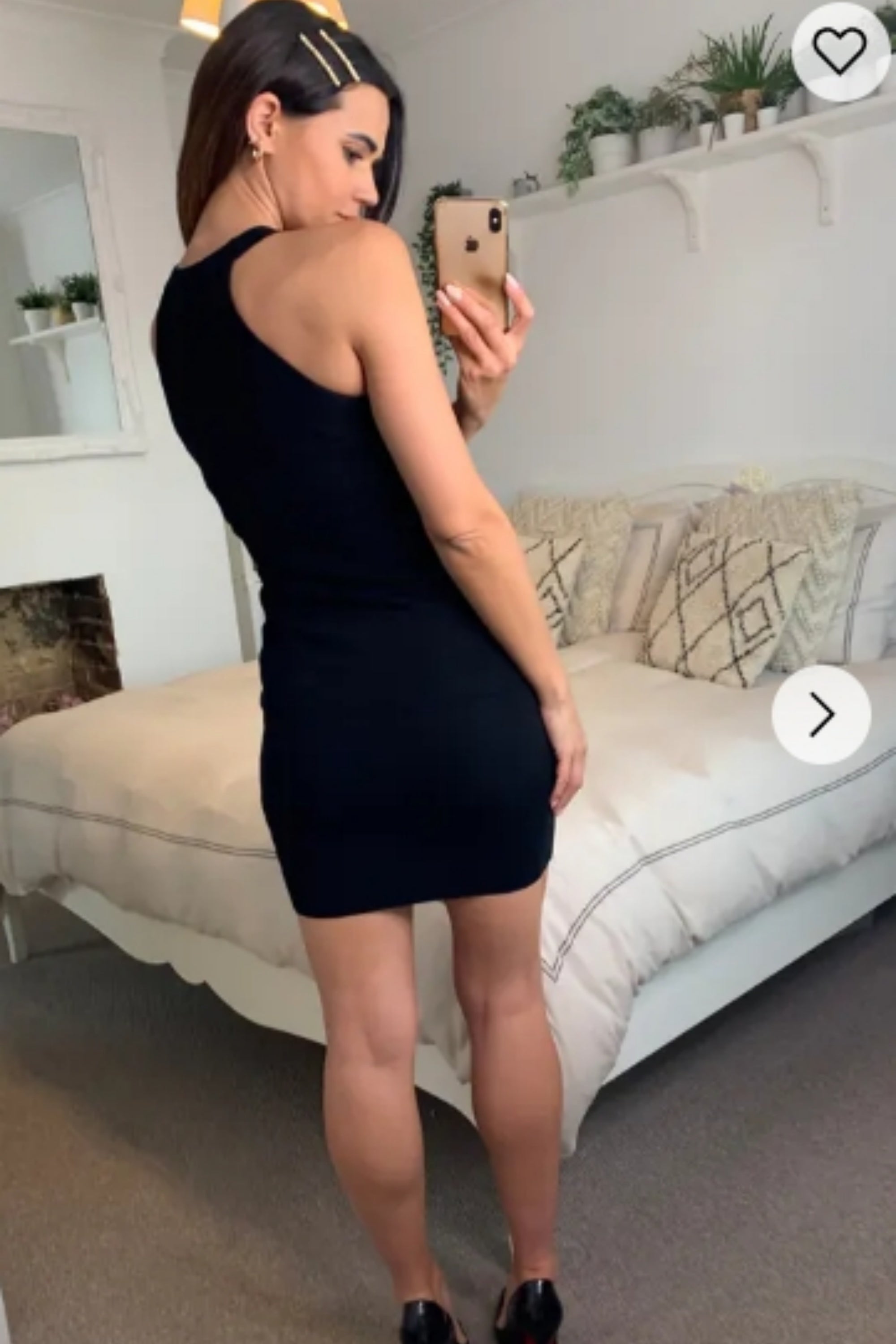 Cotton blend PETITE Bodycon Dress (Black)