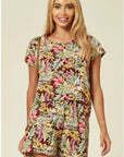 Floral Print Suits (Brown)
