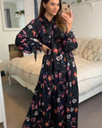 Floral Print elasticated waist maxi dress