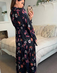 Floral Print elasticated waist maxi dress