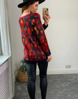 Multi color leopard print knitted jumper