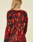 Multi color leopard print knitted jumper