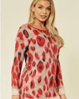 Multi color leopard print knitted jumper