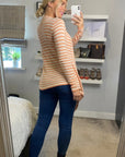 Stripe Print Waterfall Draped Jumper