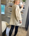 Fine knit oversized jumper with monogrammed pattern design in Pink and White