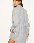 Multi Diamonded and Sequin design pattern Embroidered Long Jumper in grey