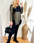 Gold color print oversize top