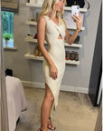 Ribbed Knit Bodycon Dress with Cut-out design