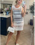 Holiday floral pattern crochet lace midi dress