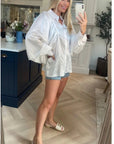 Oversized Sleeves Shirt in White color