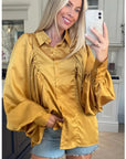 Oversized Sleeves Shirt in Yellow color