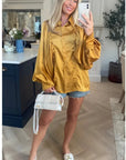 Oversized Sleeves Shirt in Yellow color