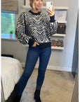Soft knit Zebra print Jumper in black
