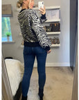 Soft knit Zebra print Jumper in black