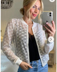 White Floral Lace Crochet Cardigan