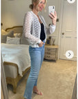 White Floral Lace Crochet Cardigan