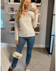 Floral lace elegant basic long sleeves top