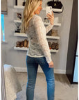 Floral lace elegant basic long sleeves top
