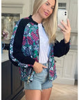 Floral Print Bomber Jacket (Paisley floral)