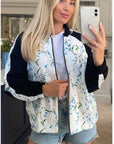 Floral Print Bomber Jacket (Light floral)