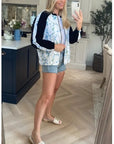 Floral Print Bomber Jacket (Light floral)